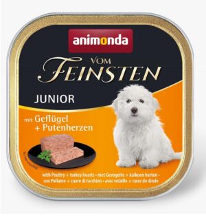 ANIMONDA Vom Feinsten Junior Poultry and turkey heart - aliments humides pour chiens - 150g