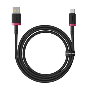 Baseus Dura Câble de recharge rapide USB Type A vers Type C 60 W 1 m Noir, Rouge