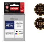 Activejet Encre AH-M652RX (remplacement HP 652 F6V25AE/F6V24AE; Premium; 1 x 20 ml, 1 x 21 ml; noir, couleur)