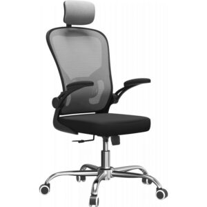 Topeshop FOTEL DORY SZARY chaise et fauteuil de bureau Siège rembourré Dossier grillagé