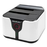 Qoltec 50309 Station d'accueil pour disque dur SSD 2,5" 3,5" | SATA III | USB 3.0 | Super vitesse 5 Gb/s | avec fonction de clonage