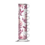 Bialetti Primavera Set de 6 tasses à espresso sur pied - Rose