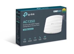 TP-Link Omada EAP225 point d'accès réseaux locaux sans fil 1350 Mbit/s Blanc Connexion Ethernet, supportant l'alimentation via ce port (PoE)