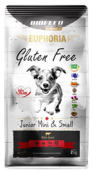 BIOFEED Euphoria Gluten Free Junior mini & small Beef - aliments secs pour chiens - 2kg