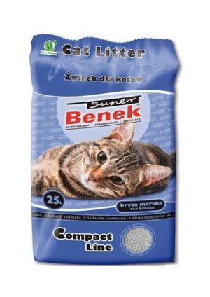 SUPER BENEK COMPACT Litière pour chat Grit bentonite Brise marine 25 l