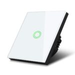 Interrupteur tactile MACLEAN Energy MCE702W simple, en verre, avec bouton rond Blanc