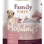 FAMILY FIRST Holidays Junior Chicken, rabbit, apple - Aliments humides pour chiens - 400 g