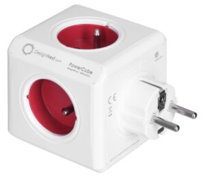 Allocacoc PowerCube Original USB Type E multiprise 4 sortie(s) CA Intérieure Rouge