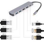 Gembird A-CM-COMBO3-03 Adaptateur multiport USB Type-C 3-en-1 (Hub + HDMI + PD)