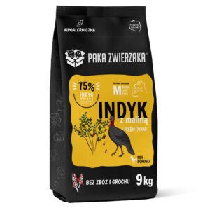 PAKA ZWIERZAKA Turkey with raspberry M - aliments secs pour chiens - 9kg