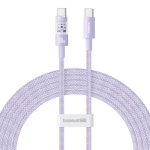 Baseus Gem Câble de charge rapide USB C vers USB C 2 m 100 W Pourpre