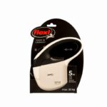 FLEXI One for All S blanc - noir - laisse automatique pour chiens jusqu'à 30 kg - 5 m