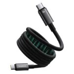 Baseus Tungsten Câble magnétique de recharge rapide USB C vers USB C 1 m 100 W Noir