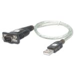 Techly IDATA USB-SER-2T câble Série Transparent 0,45 m USB Type-A DB-9