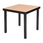 Table de jardin IZZY 4 places 79x79x74 marron/noir