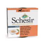 SCHESIR Chicken with papaya in jelly - nourriture humide pour chien - 150g
