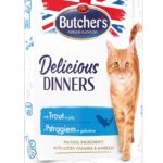 BUTCHER'S Delicious Dinners Pieces with trout in jelly - nourriture humide pour chats - 400g