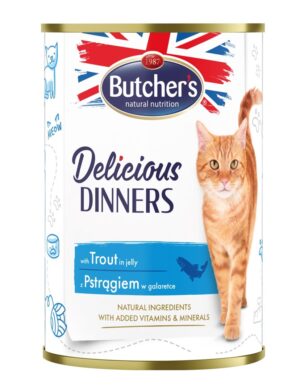 BUTCHER'S Delicious Dinners Pieces with trout in jelly - nourriture humide pour chats - 400g