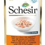 SCHESIR in jelly Tuna and chicken with shrimps - nourriture humide pour chat - 50 g