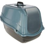KERBL Emma Eco Noir et Bleu - bac à litière couvert pour chat - 57x39x41 cm