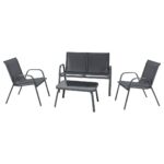 Ensemble de meubles de jardin RIVET noir
