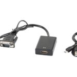 Lanberg AD-0021-BK câble vidéo et adaptateur 0,2 m HDMI Type A (Standard) VGA (D-Sub) Noir