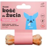AZANKI Os hypoallergénique en peau de cerf avec lapin et graines de lin MINI – friandise pour chien – 10 cm