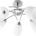 Activejet Plafonnier classique à lustre suspendu NIKITA nickel 5xE27 pour le salon