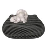 DIAMENTIQ Tapis de litière en forme de tête de chat - tapis de litière pour chat - 40 x 50cm
