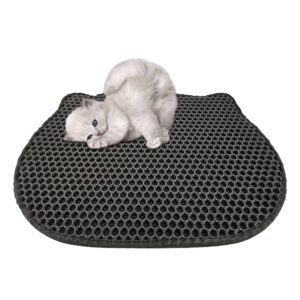 DIAMENTIQ Tapis de litière en forme de tête de chat - tapis de litière pour chat - 40 x 50cm