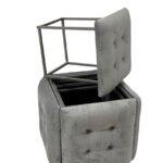 Puff-transformer 5in1 - 5 tabourets en 1 pouf velours gris