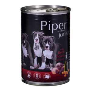 DOLINA NOTECI Piper Junior beef hearts with carrot - Aliments humides pour chiens - 400 g