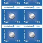 Piles alcalines EverActive mini G3 LR736 LR41 - blister de 10 pièces.