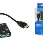 Savio CL-23 câble vidéo et adaptateur 0,5 m VGA (D-Sub) HDMI Type A (Standard) Noir