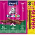 VITAKRAFT CatStick Duck with rabbit - Friandise pour chat - 3 + 1 gratis!
