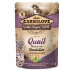 CARNILOVE CAT POUCH Aliments humides pour chats Caille, Pissenlit 85 g