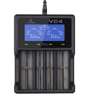 Chargeur de batterie XTAR VC4SL pour batteries cylindriques Li-ion / Ni-MH / Ni-CD 18650