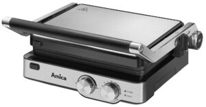 Amica GK4011 barbecue et grill Dessus de table Electrique Noir, Acier inoxydable 2000 W