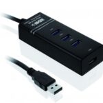 iBox IUH3FB hub & concentrateur 5000 Mbit/s Noir