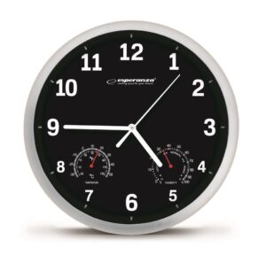 Esperanza EHC016K Horloge murale mécanique ronde noire