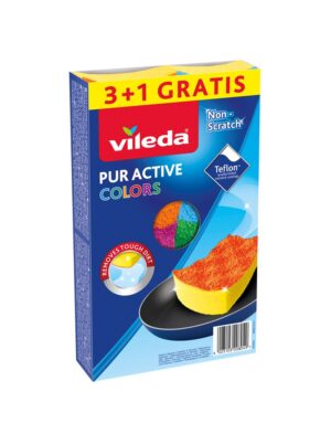 Vileda Pur Active Colors lave-vaisselle 4 pièces.