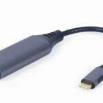 Gembird A-USB3C-LAN-01 station d'accueil USB 3.2 Gen 1 (3.1 Gen 1) Type-C Noir, Gris