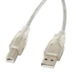 Lanberg CA-USBA-12CC-0018-TR câble USB USB 2.0 1,8 m USB B Transparent