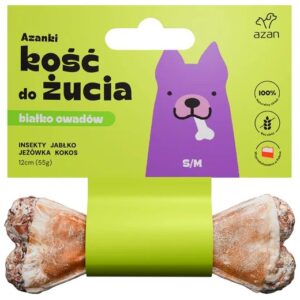 AZANKI Os avec insectes et noix de coco S/M - friandise pour chien - 12 cm