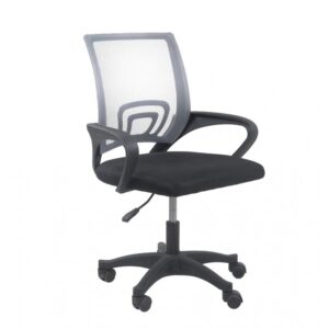 Topeshop FOTEL MORIS SZARY chaise et fauteuil de bureau Siège rembourré Dossier grillagé