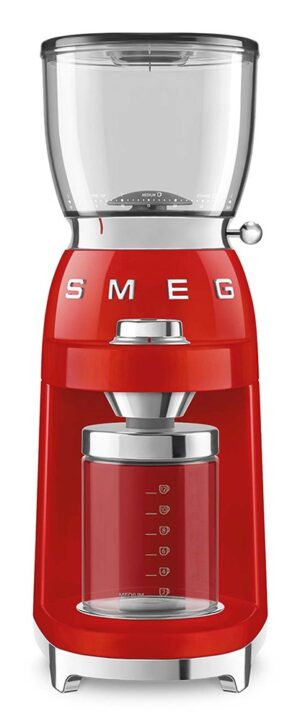 Smeg CGF11RDEU appareil à moudre le café 150 W Rouge, Transparent