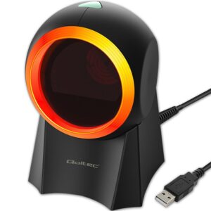 Qoltec 50857 Scanner de codes-barres de bureau filaire 1D | 2D