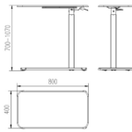 Bureau/table à hauteur réglable Unique LAPTOP DESK blanc