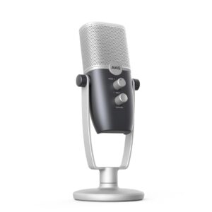 AKG Ara - microphone à condensateur professionnel USB, bleu-argenté