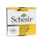 SCHESIR in jelly Chicken with ham - aliments humides pour chiens - 150 g